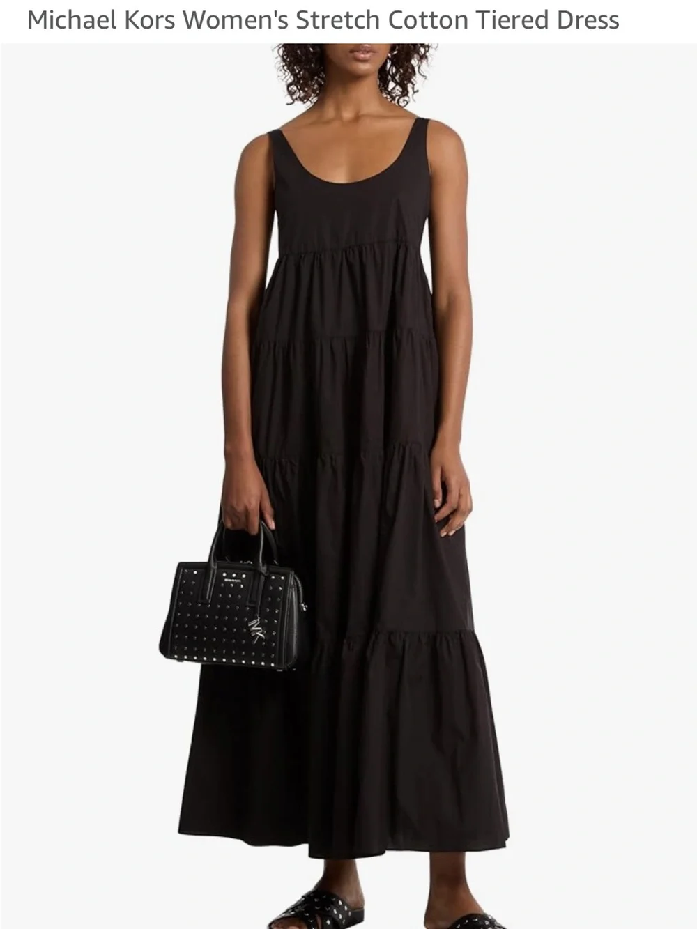 Michael Kors Black Sleeveless Tiered Maxi Dress